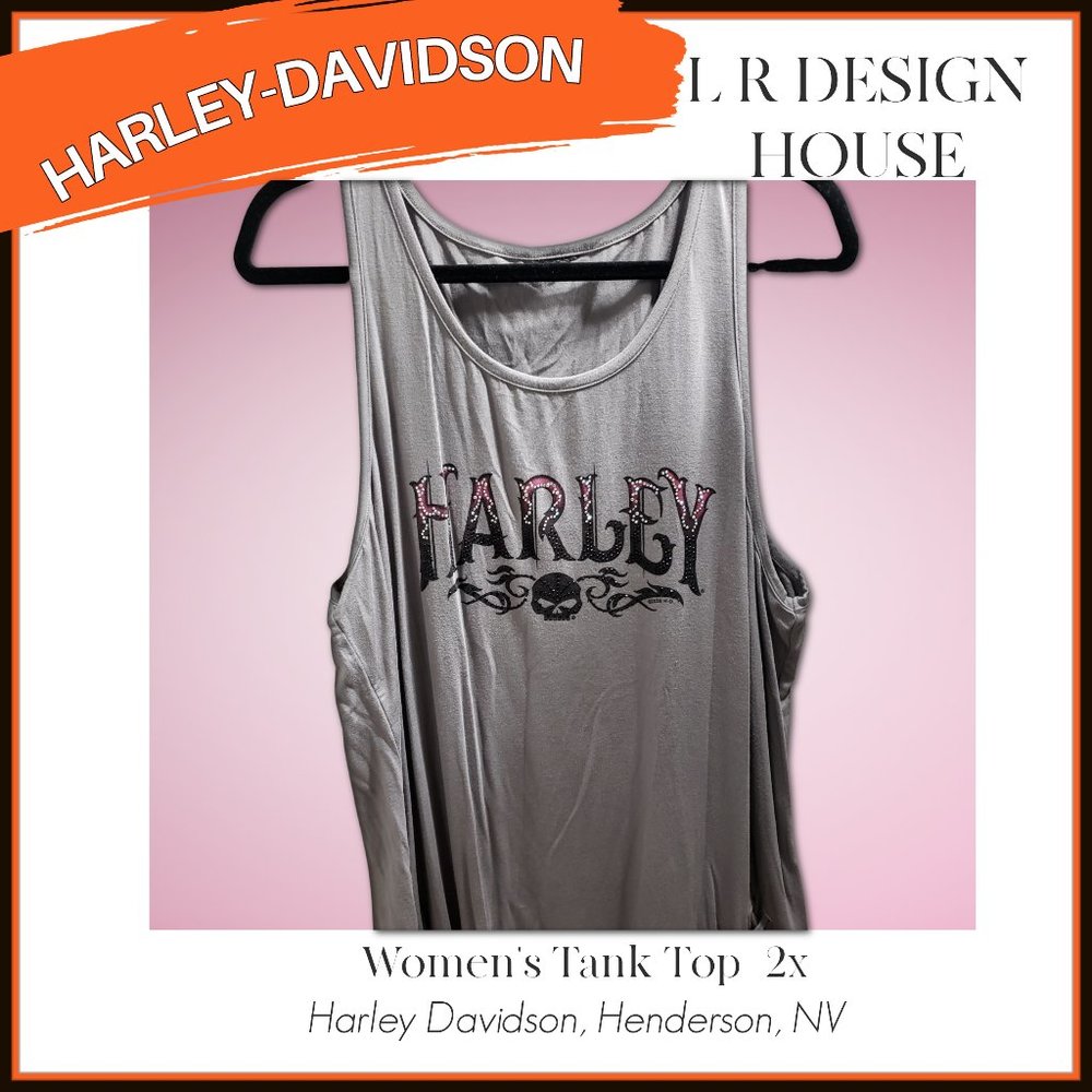HARLEY DAVIDSON WOMAN'S TANK TOP WITH WILLY SKULL- 2X